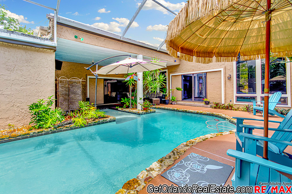 Unique Grotto Style Luxury Pool Home in Lake Mary For Sale